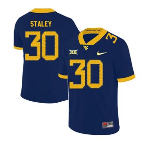 Men's West Virginia Mountaineers NCAA #30 Evan Staley Navy Authentic Nike 2019 Stitched College Football Jersey WG15X00UQ